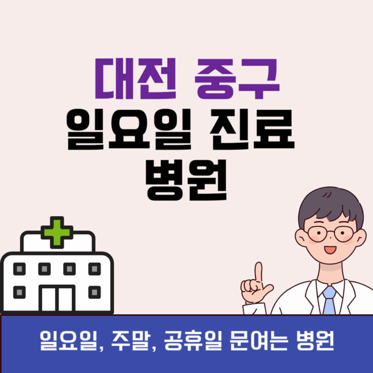 대전 중구 일요일 진료 병원