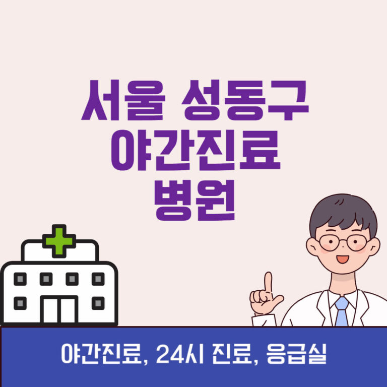 서울 성동구 야간진료 병원