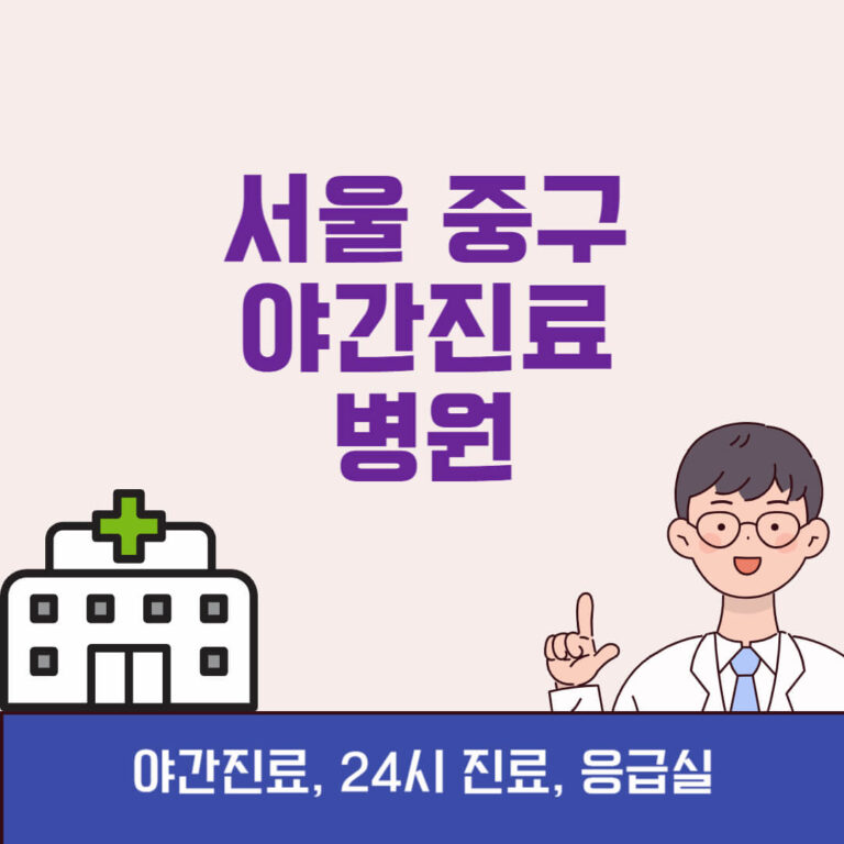 서울 중구 야간진료 병원