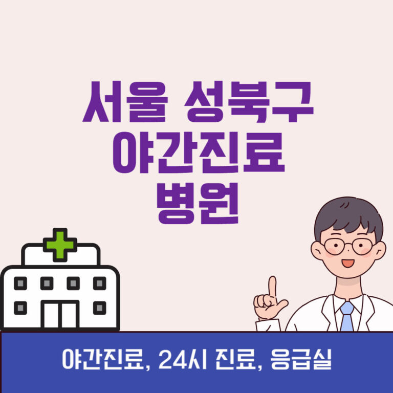 서울 성북구 야간진료 병원