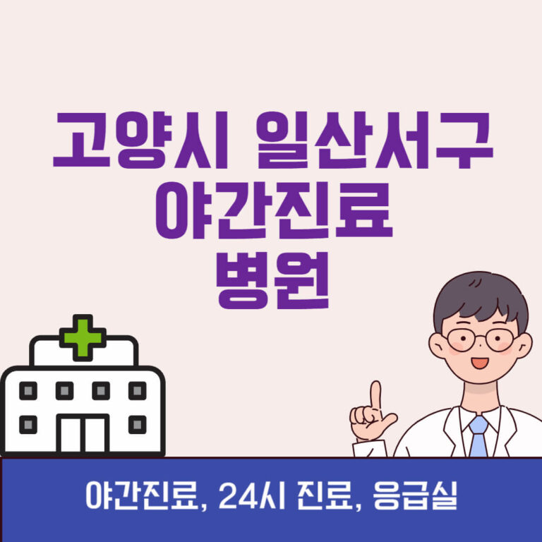 고양시 일산서구 야간진료 병원
