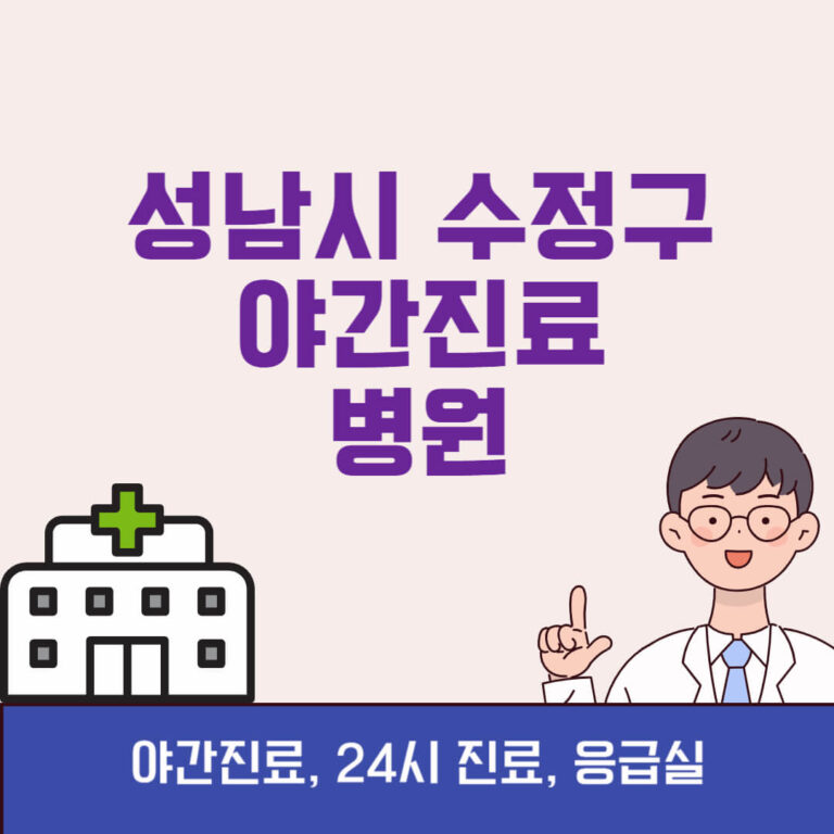 성남시 수정구 야간진료 병원