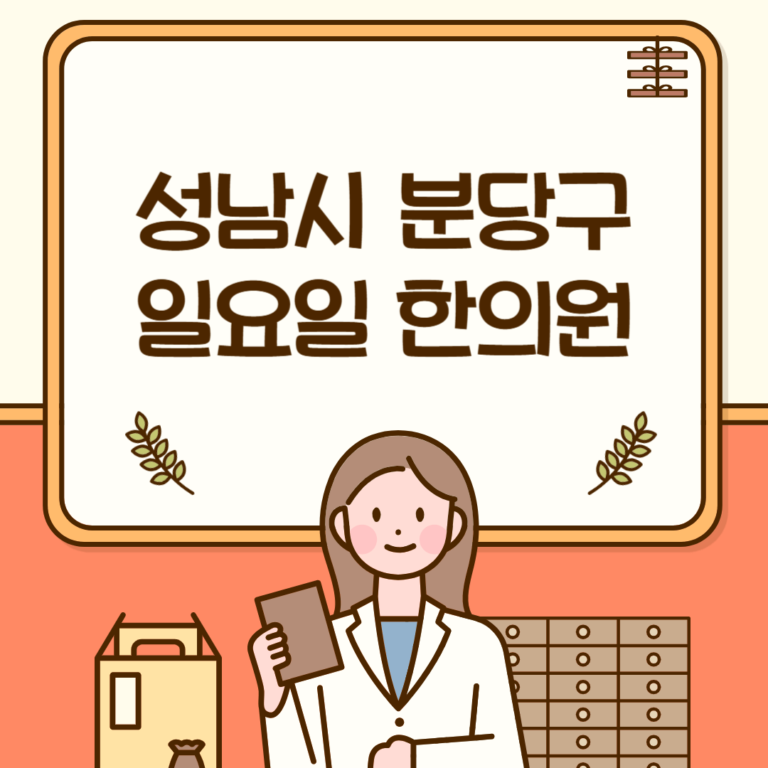 성남시 분당구 일요일 한의원