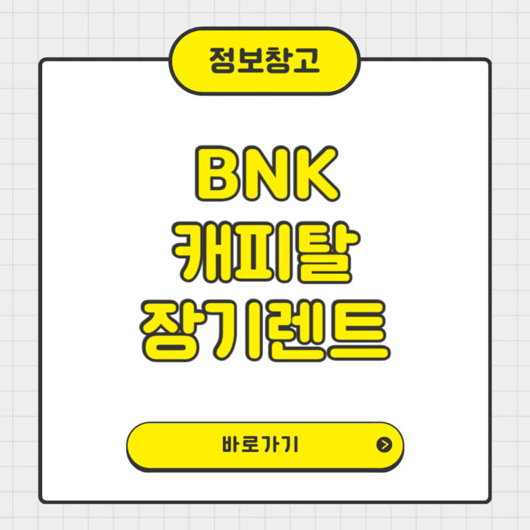 BNK 캐피탈 장기렌트카