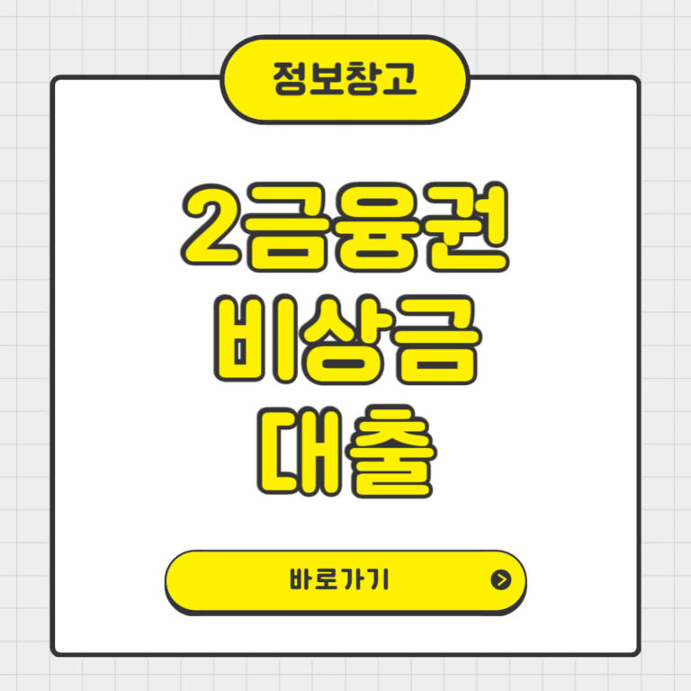 2금융권 비상금 대출