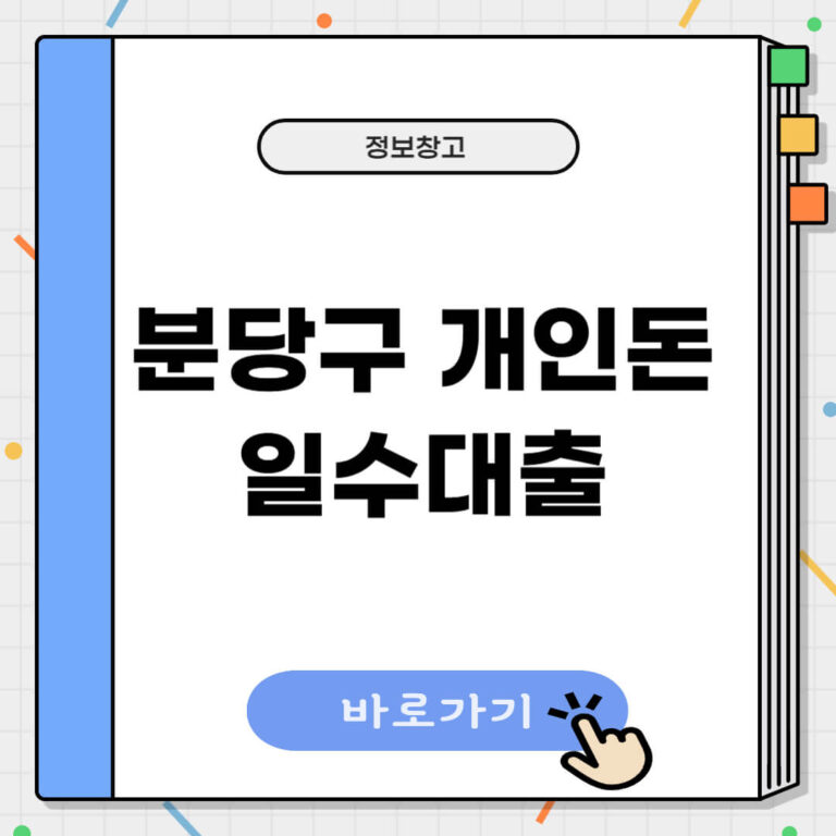 분당구 개인돈