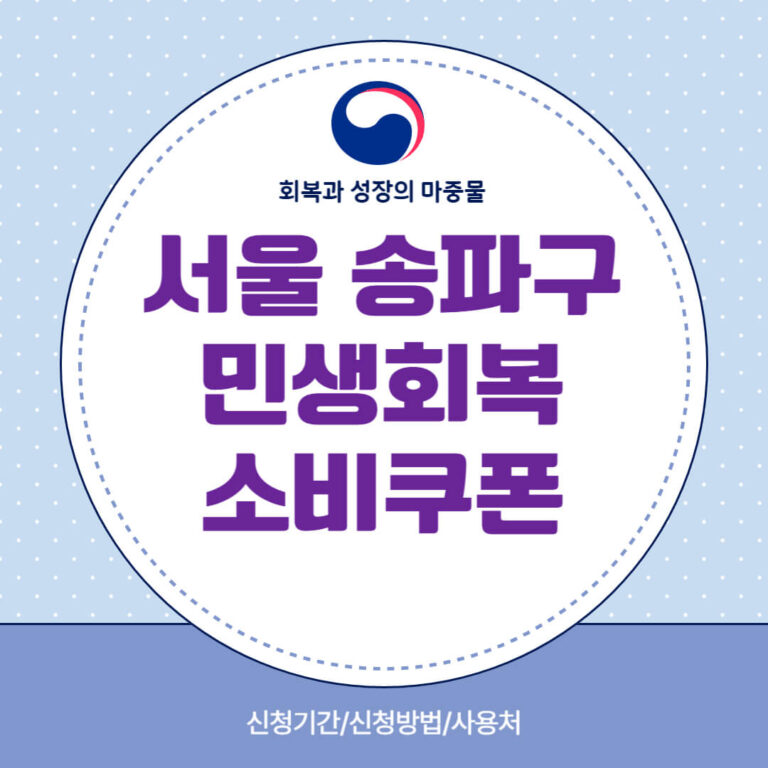 서울 송파구 민생회복 소비쿠폰