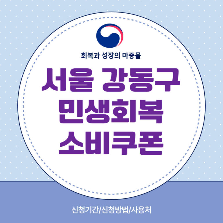 서울 강동구 민생회복 소비쿠폰