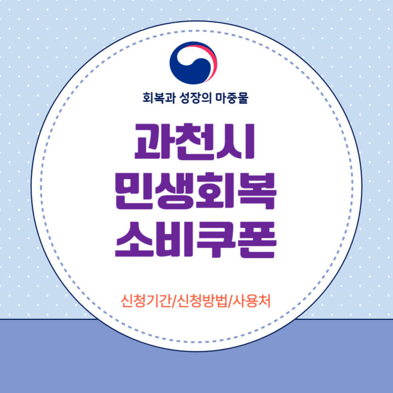 과천시 민생회복 소비쿠폰