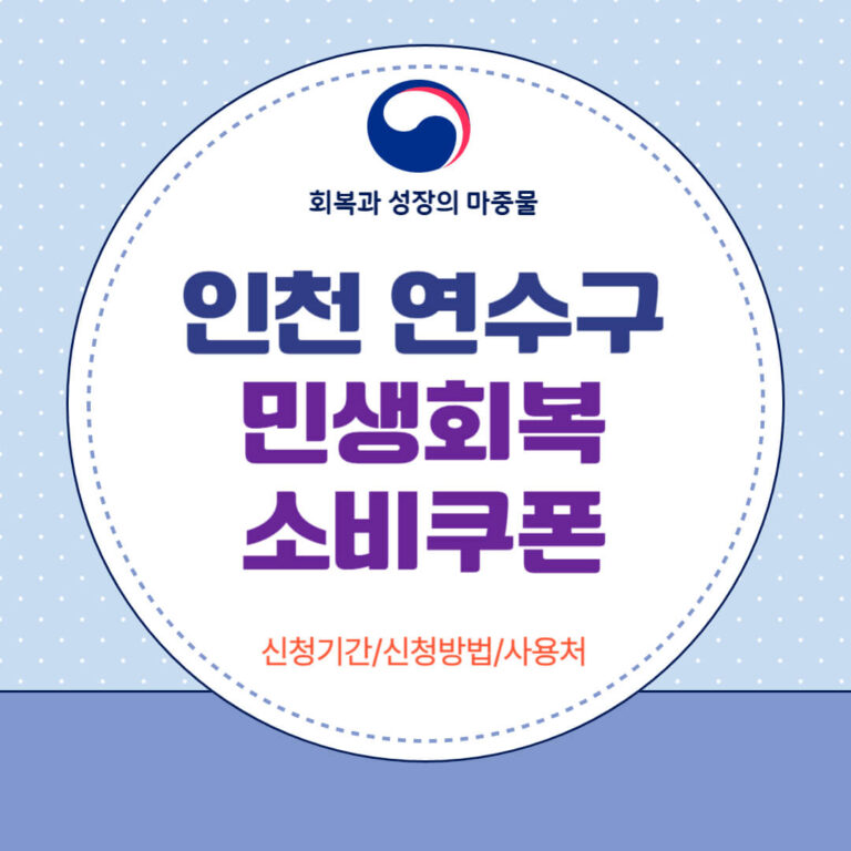 인천 연수구 민생회복 소비쿠폰