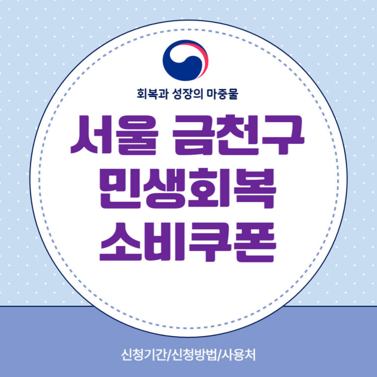 서울 금천구 민생회복 소비쿠폰