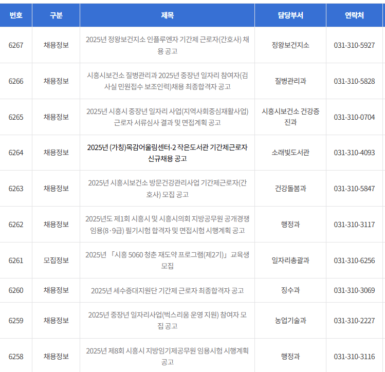 시흥시청 구인구직